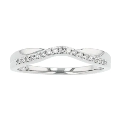 14K WHITE GOLD ROUND DIAMOND CONTOUR BAND