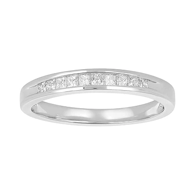 14K Gold Princess Cut Channel Setting Wedding Band