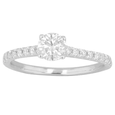 14K White Gold Ladies Diamond Ring