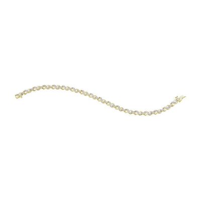 14k Gold Two-Tone Diamond Infinity Link Bracelet