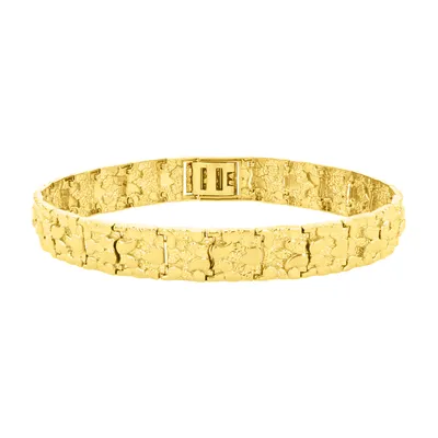 14K Yellow Gold Nugget Style Bracelet