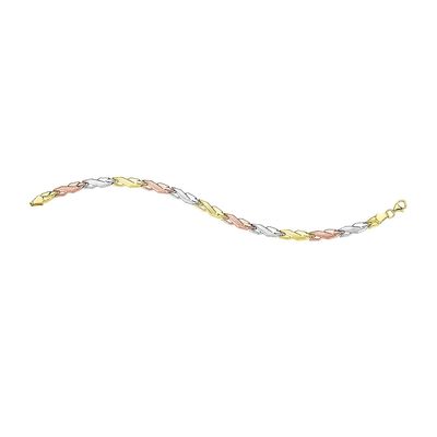 14k Gold Tri-Color X Link Bracelet