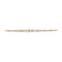 14k Gold Tri-Color Plumeria Bracelet