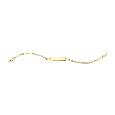 14k Yellow Gold Cuban Pave Baby ID Bracelet