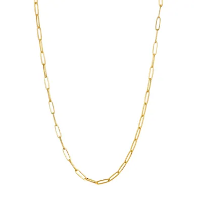 14K Yellow Gold 3mm Paper Clip Link Chain