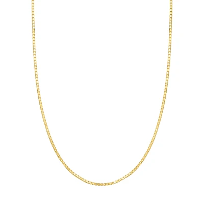 14K Gold .8mm 22 Inch Adjustable Box Chain