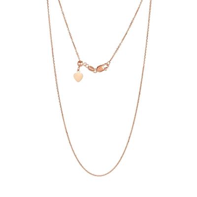 14k Rose Gold .9 mm 22 Inch Adjustable Cable Link Chain