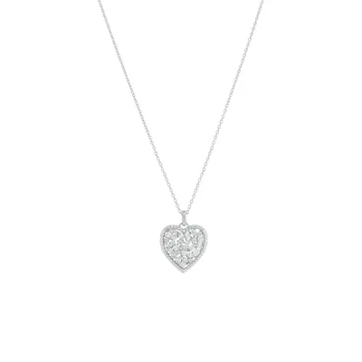 Silver Heart Cluster Adjustable Necklace