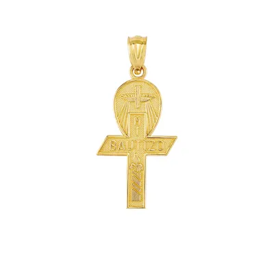 14k Yellow Gold Holy Spirit 'Mi Bautizo' Medal