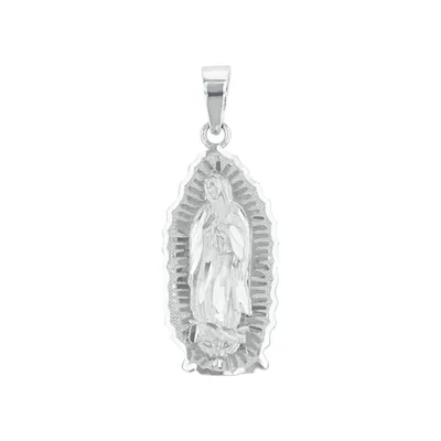 14K White Gold Lady of Guadalupe Medal