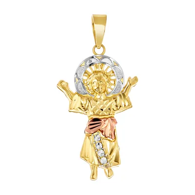 14K Gold Tri Colored Divino Niño Pendant