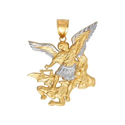 14K Gold Two Tone St. Michael Medal