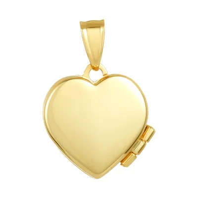 14K Yellow Gold Engravable Heart Locket