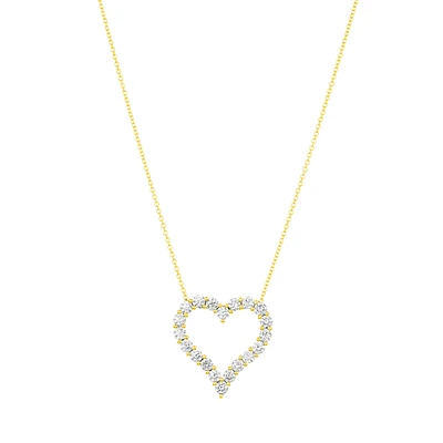 14K Yellow Gold Heart Lab Grown Diamond Necklace