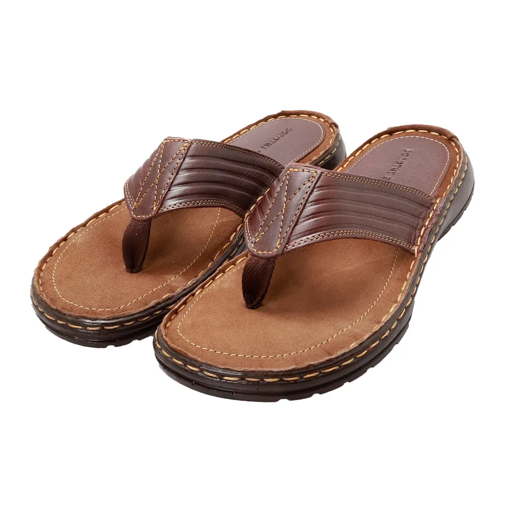 Sandalias Flip Flop color cognac para hombre 100% de piel Dorothy Gaynor