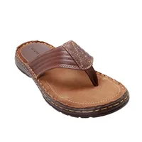 Sandalias Flip Flop color cognac para hombre 100% de piel Dorothy Gaynor