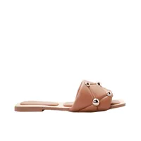 Sandalias Mule color camel para mujer con punta cuadrada Dorothy Gaynor