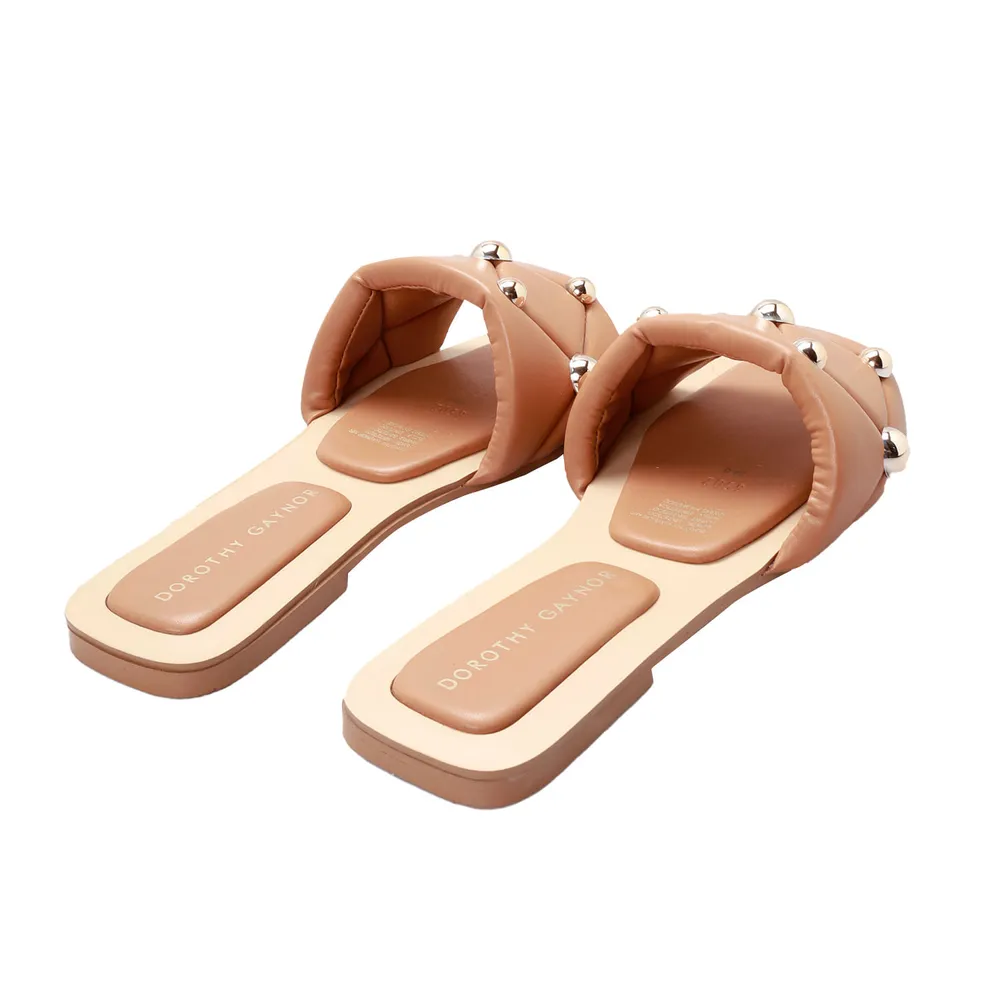 Sandalias Mule color camel para mujer con punta cuadrada Dorothy Gaynor