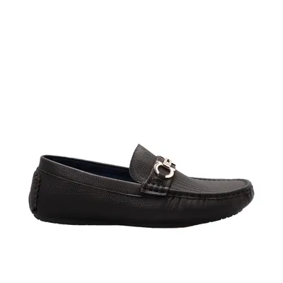 Mocasines negro mate para hombre con hebilla dorada Dorothy Gaynor