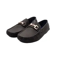 Mocasines negro mate para hombre con hebilla dorada Dorothy Gaynor