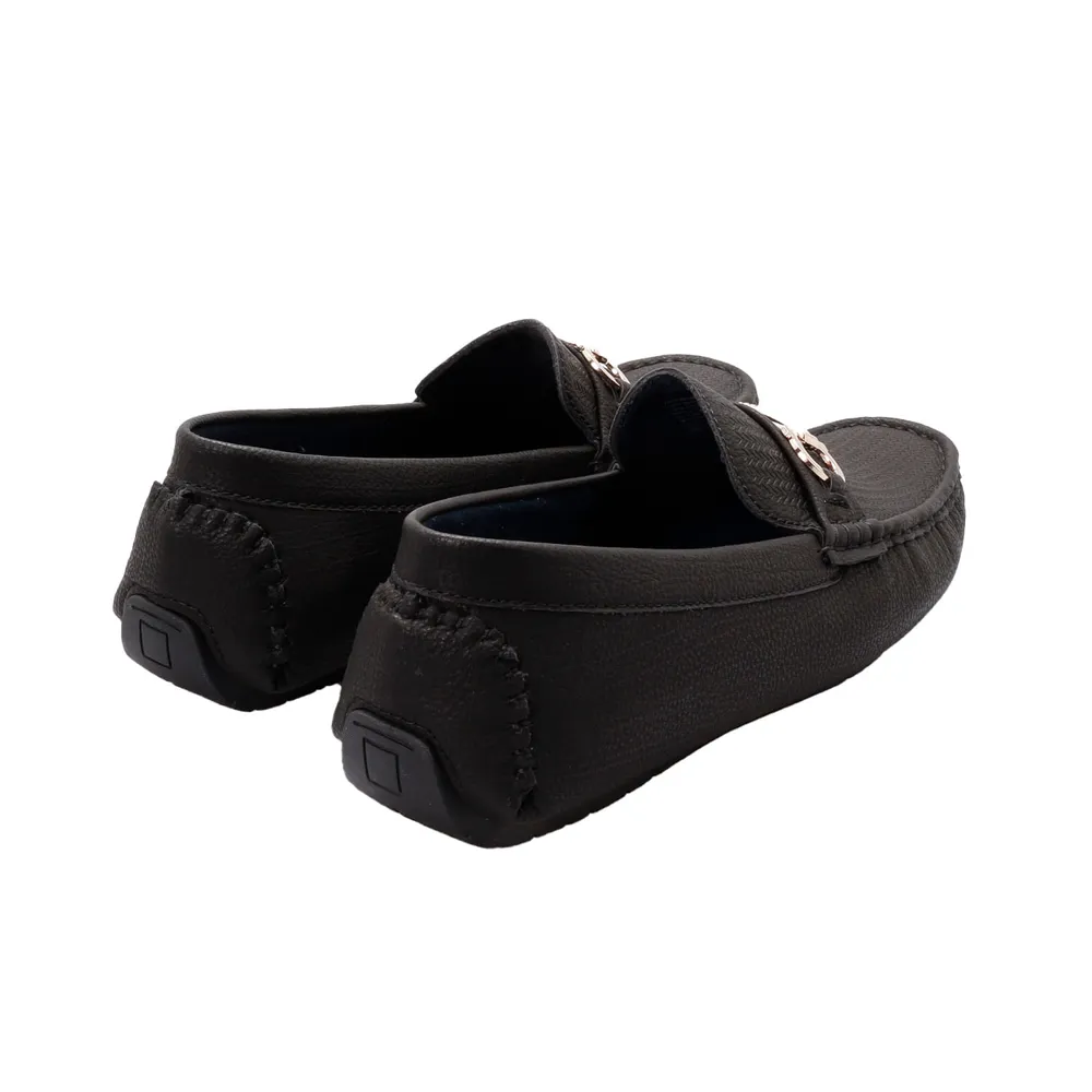 Mocasines negro mate para hombre con hebilla dorada Dorothy Gaynor