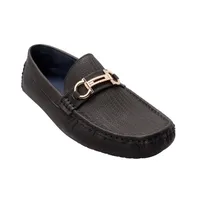 Mocasines negro mate para hombre con hebilla dorada Dorothy Gaynor