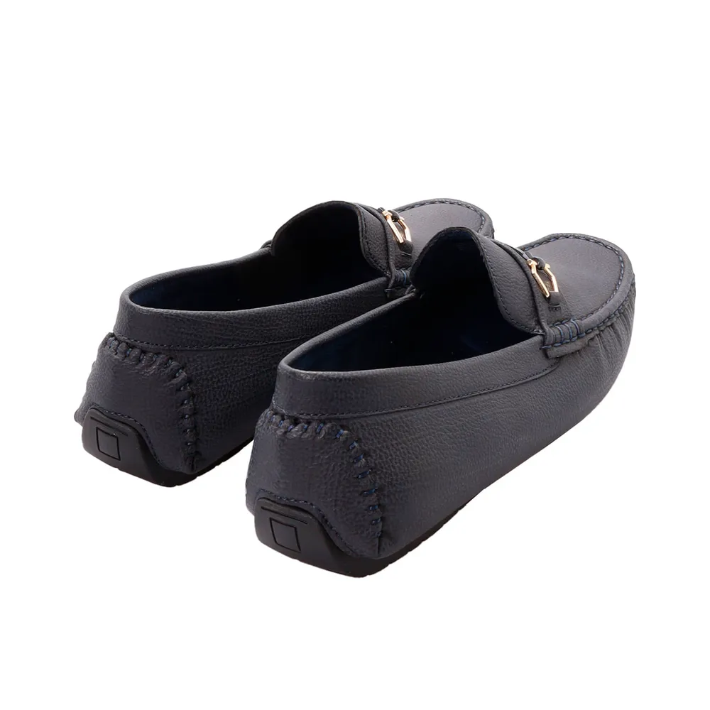 Mocasines azul marino para hombre con hebilla dorada Dorothy Gaynor