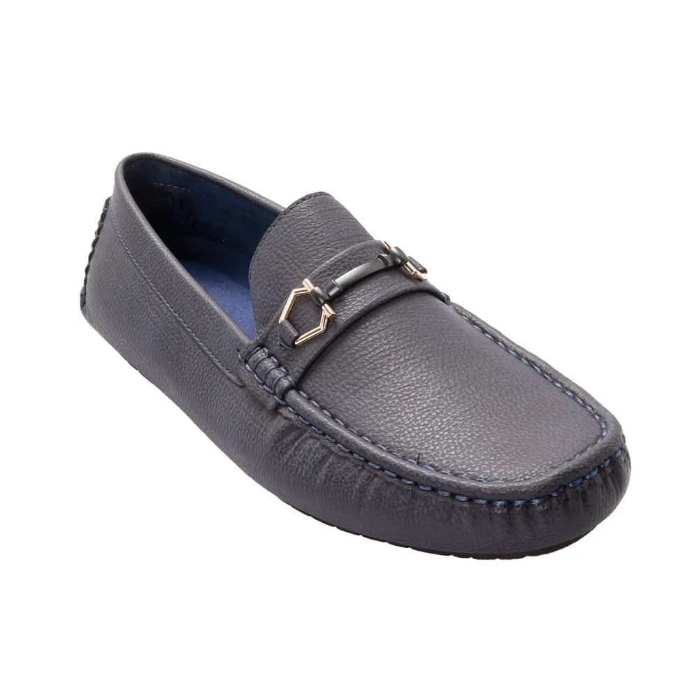 Mocasines azul marino para hombre con hebilla dorada Dorothy Gaynor