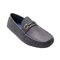 Mocasines azul marino para hombre con hebilla dorada Dorothy Gaynor