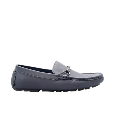 Mocasines azul marino para hombre con aplicación trenzada Dorothy Gaynor