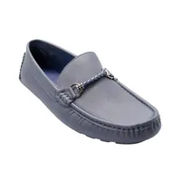 Mocasines azul marino para hombre con aplicación trenzada Dorothy Gaynor