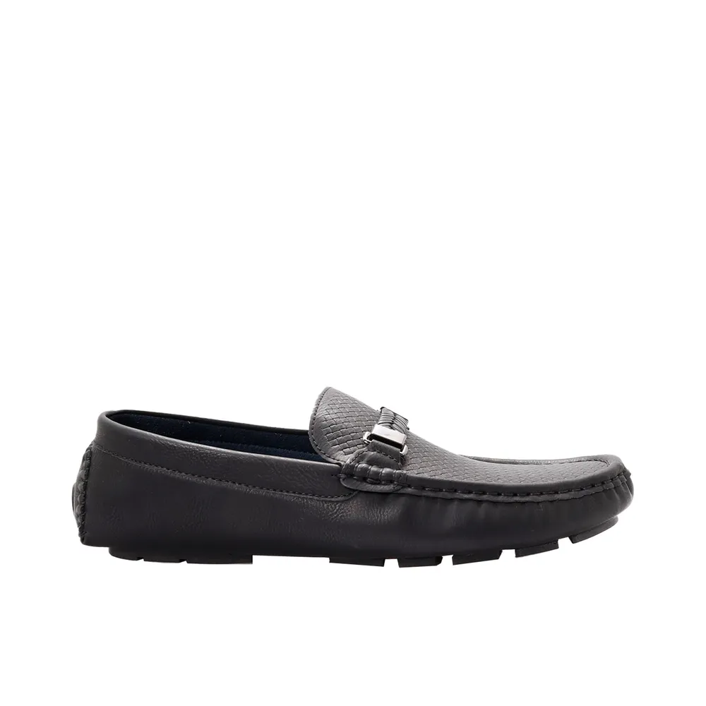 Mocasines negro mate para hombre con cinta trenzada Dorothy Gaynor