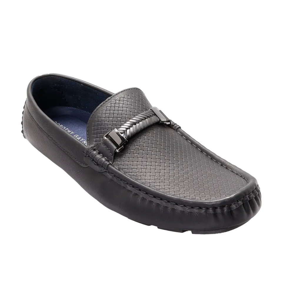 Mocasines negro mate para hombre con cinta trenzada Dorothy Gaynor