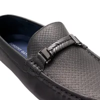 Mocasines negro mate para hombre con cinta trenzada Dorothy Gaynor