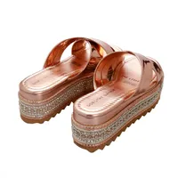 Sandalias Mule color oro rosa para mujer con plataforma corrida Dorothy Gaynor