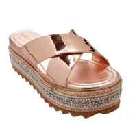 Sandalias Mule color oro rosa para mujer con plataforma corrida Dorothy Gaynor