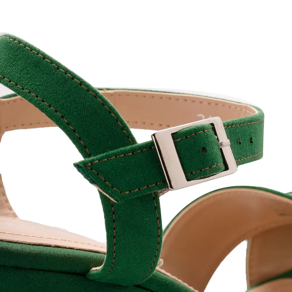 Sandalias Dorothy color verde plataforma
