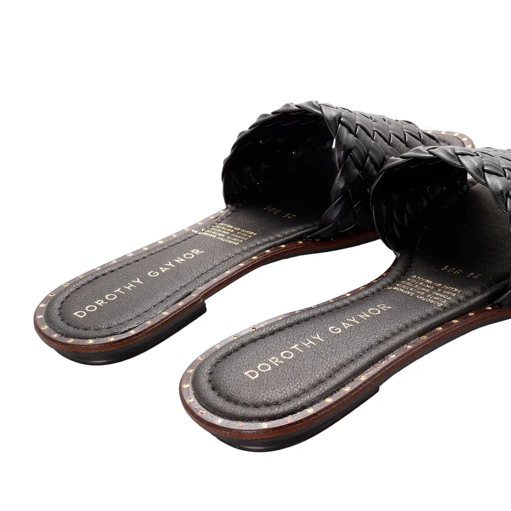Sandalias Ariana color negro con cinta trenzada