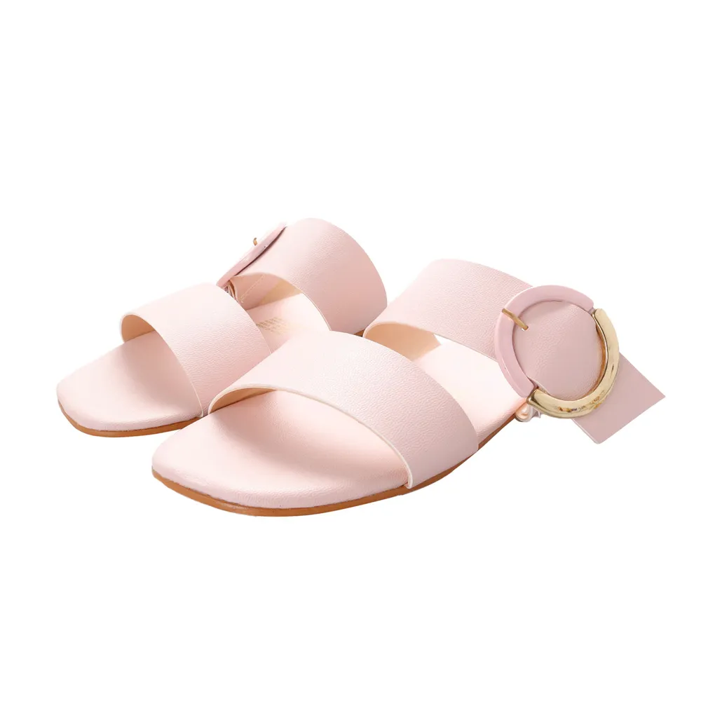 Sandalias Sara color rosa con hebilla lateral