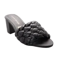 Sandalias Mariel color negro con cinta trenzada