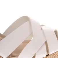 Sandalias Angelina color blanco con cintas entrelazadas y cuña