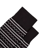Calcetines rayas y zig zag color negro