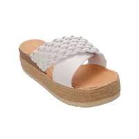 Sandalia Ariana color blanco con plataforma corrida