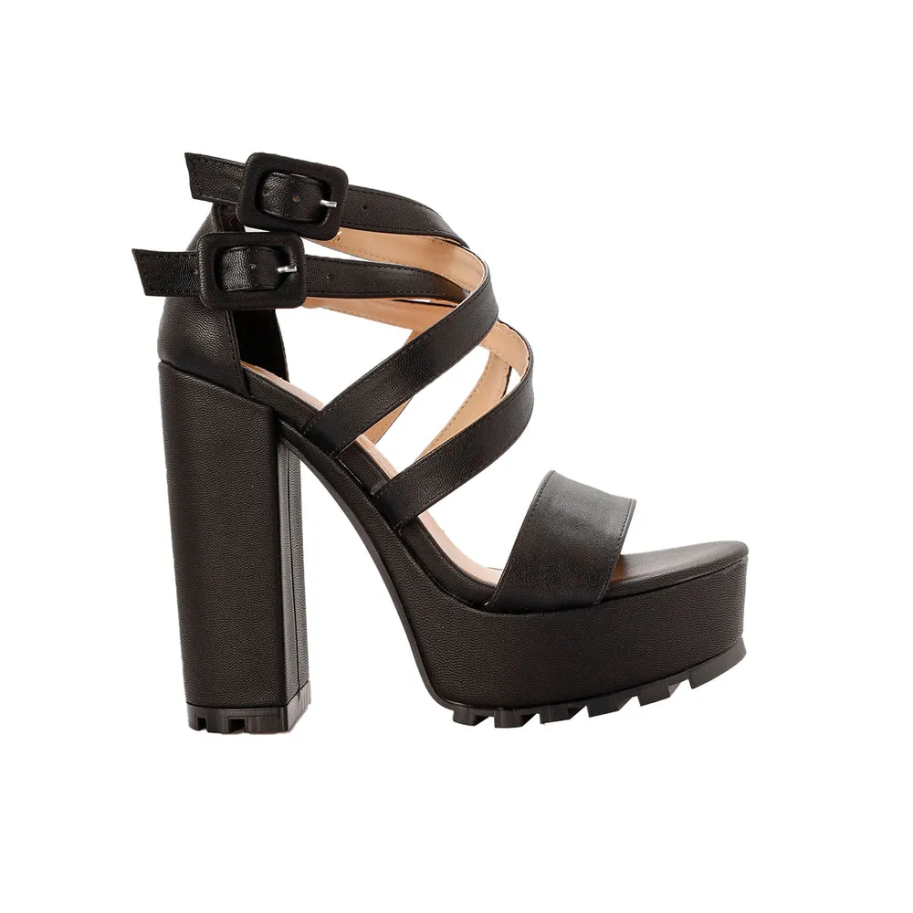 Sandalias Ariana color negro con doble hebilla