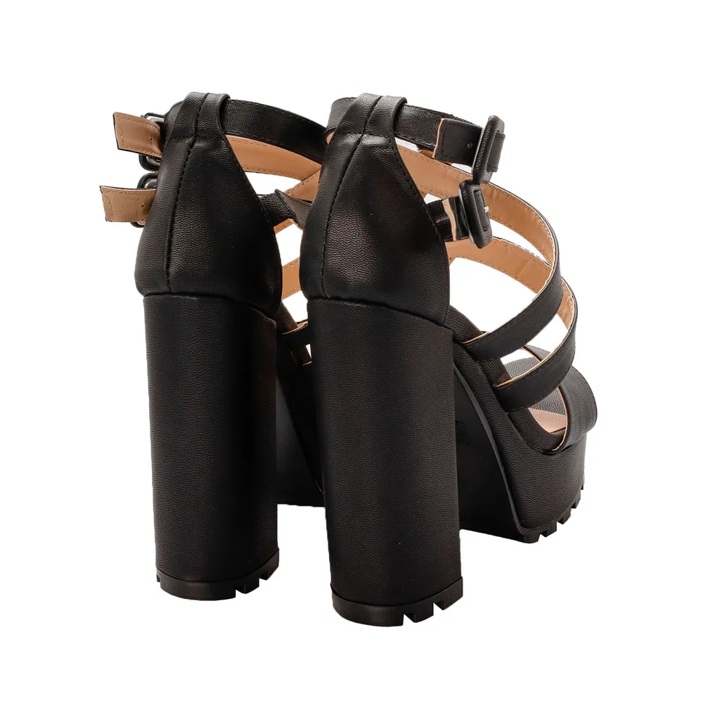 Sandalias Ariana color negro con doble hebilla