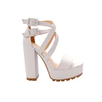 Sandalias Ariana color blanco con doble hebilla