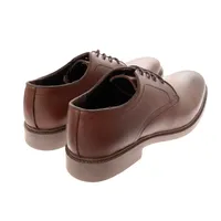 Zapatos Axel color cognac de piel y con detalle costura