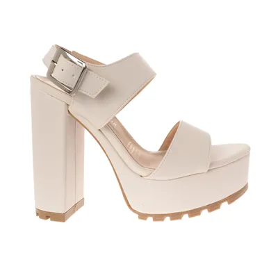 Sandalias Ariana color blanco con doble plataforma