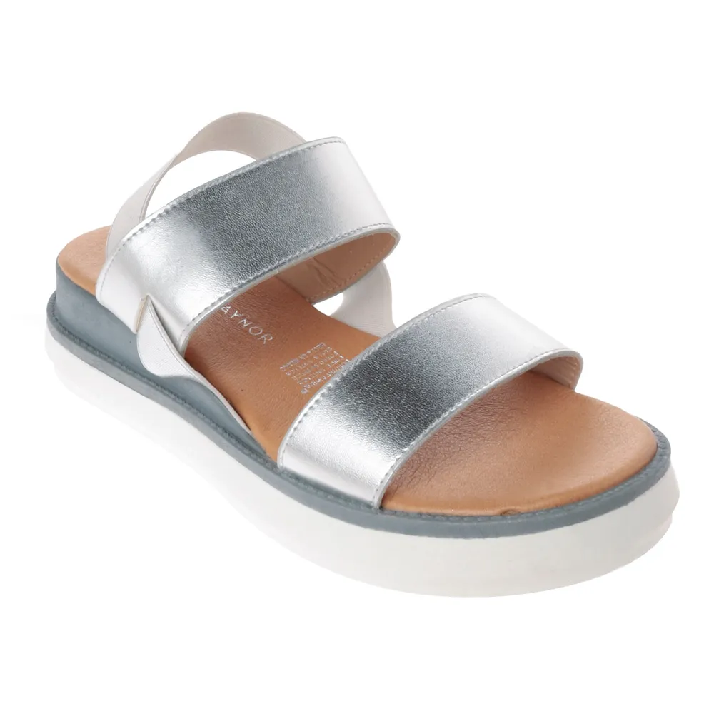 Sandalias Ariana color plata con cintas ajustables y suela confort