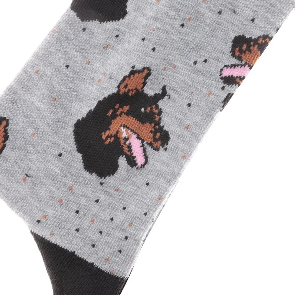 Calcetines Javier color gris con diseño dog